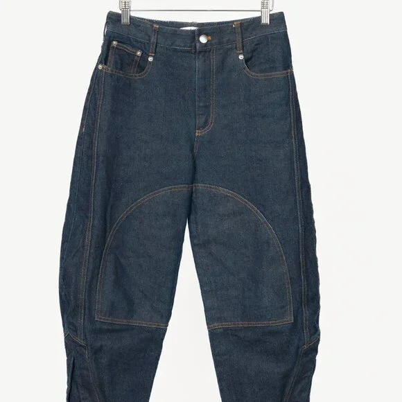 Tibi Earl Dark Denim Indigo Barrel Jeans - Picture 2 of 12